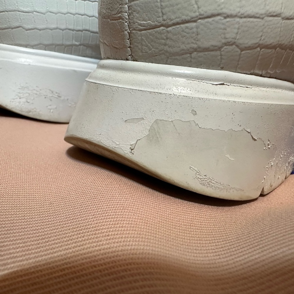 Stuart Weitzman Mckenzee Mini Croc Print In White - image 5